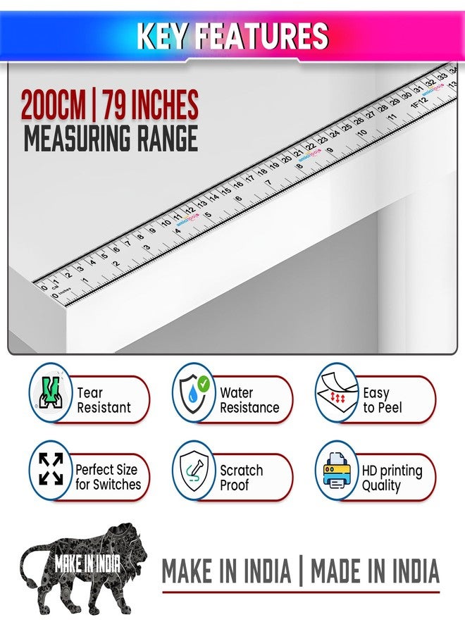 amiciTools Self-Adhesive Tape Measure Ruler 200 cm / 79 Inch | Sticky Measuring Scale for Workbench, Table Saw, Drafting & DIY Projects | Easy-Read Precision Measuring Tape (Pack of 2) - Image 3